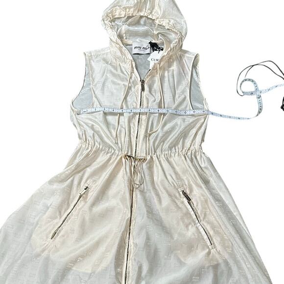 Miu Miu Nylon Hooded Mini Dress Vest Utility Style Size 36 NWT - Picture 5 of 7
